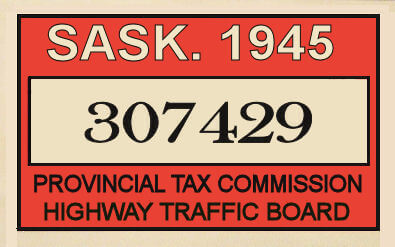 (image for) 1945 Saskatchewan Canada tax/inspection sticker